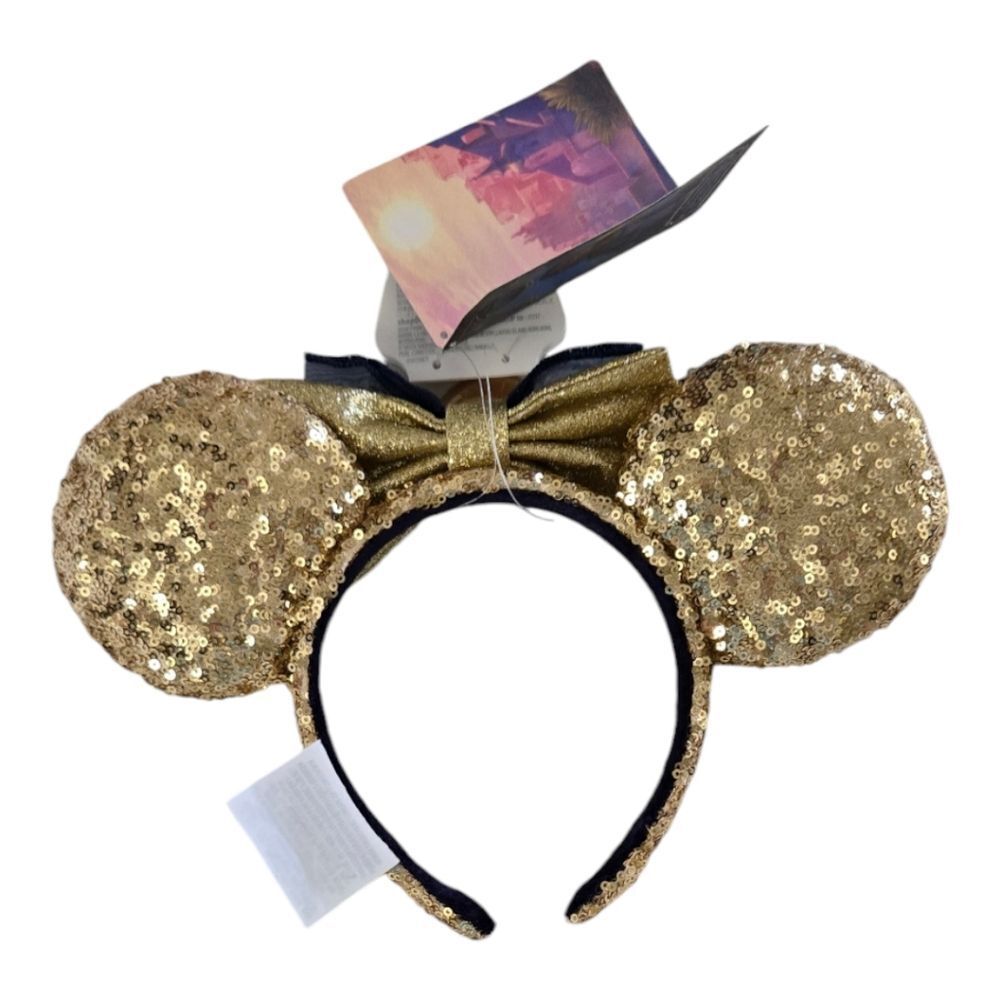 Disney Parks Wish Minnie Mouse Ears Headband Gold Sequined Star NWT Adult Youth - Picture 6 of 9